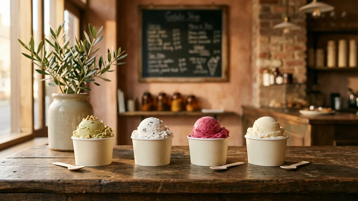 Gelato shop Instagram posts generated with AI