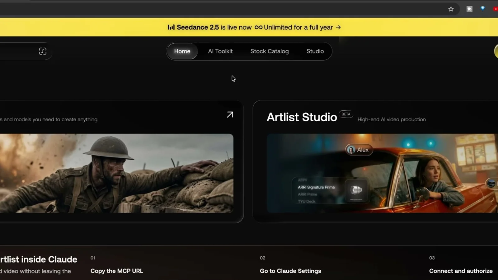 Seedance 2.5 is live now inside Artlist's AI suite