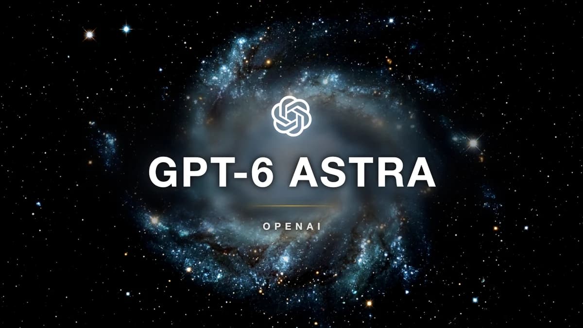 GPT-6 Astra title and the OpenAI logo over a spiral galaxy, marking OpenAI's September 3, 2026 frontier model launch