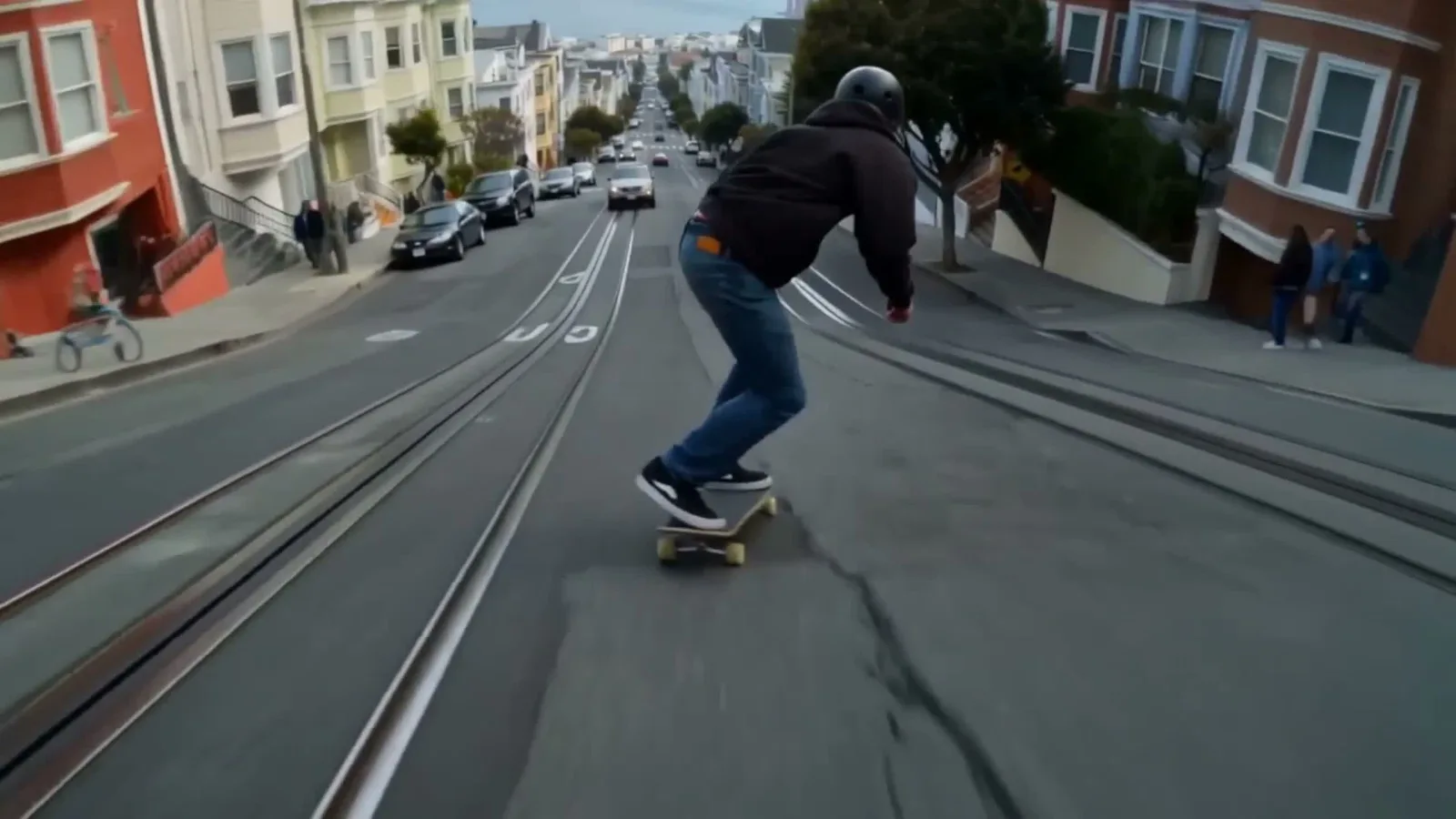 Generated skateboarder B-roll from Moe Lueker’s invideo Editor walkthrough