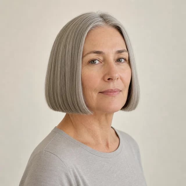 Chin-length bob haircut