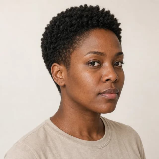 Coily tapered crop haircut