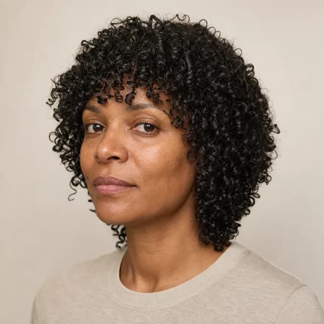 Curly shag haircut example