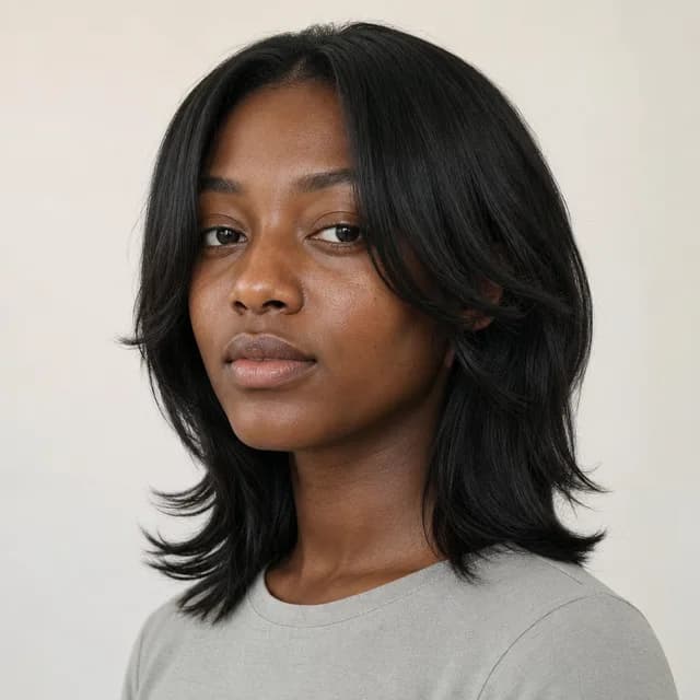 Layered shoulder length haircut