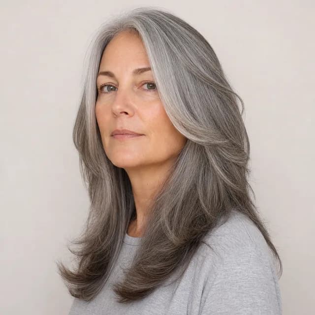 Long layered haircut for men with natural curls below the ears and weight kept through the ends