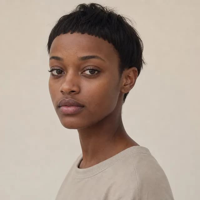 Micro bangs haircut