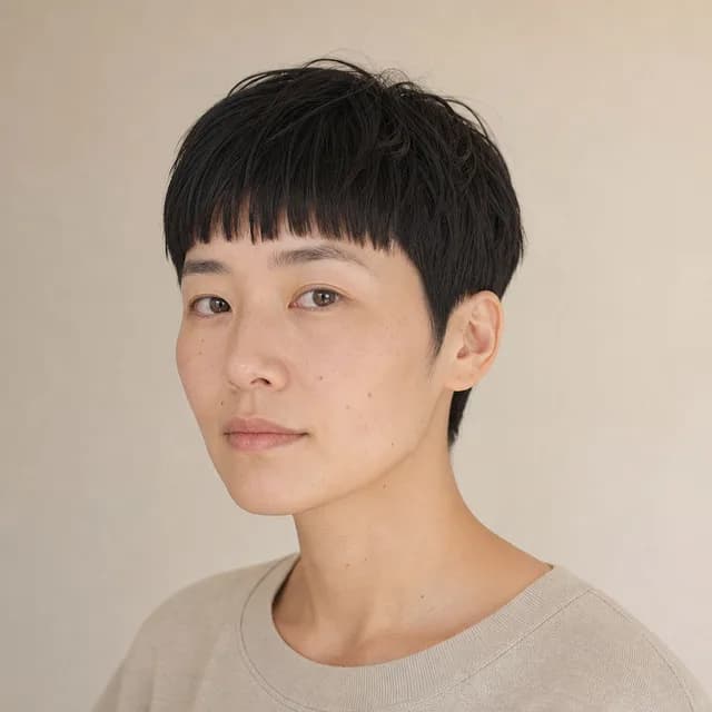 Pixie with bangs haircut