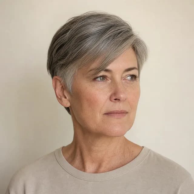 Side-swept fringe haircut