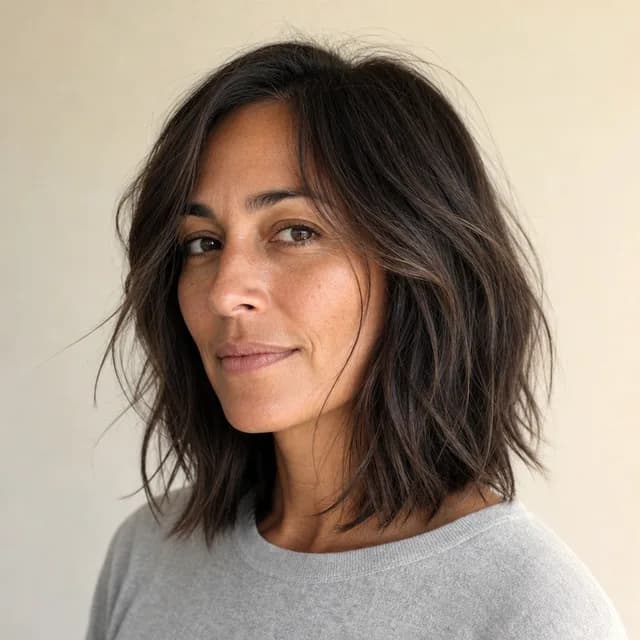 Textured lob haircut