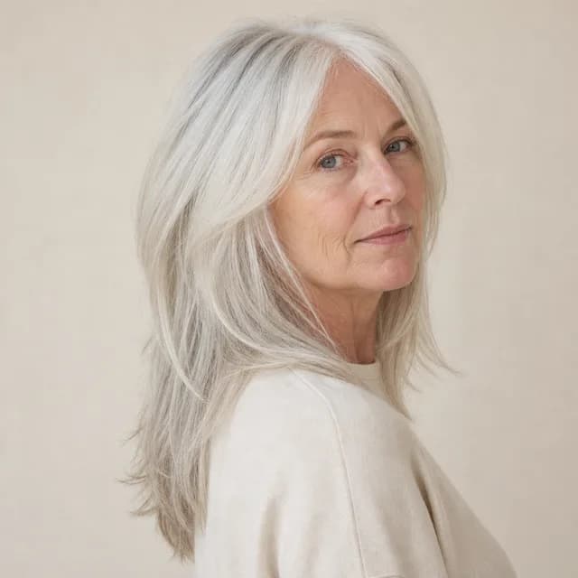 V-cut long haircut