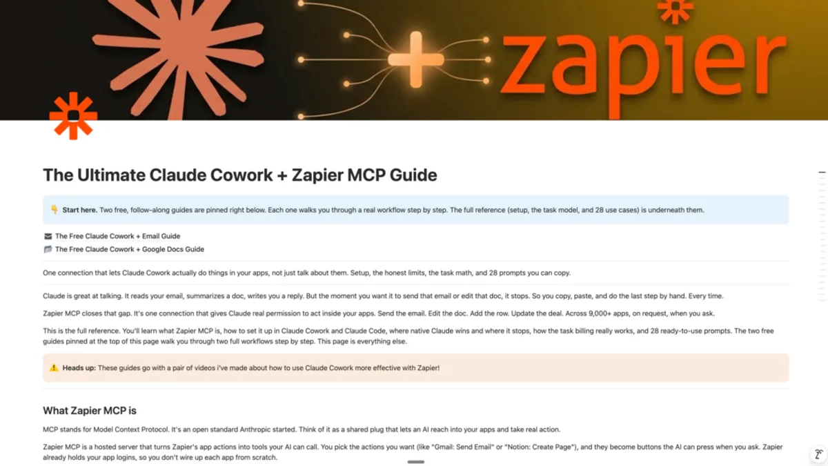 Ultimate Claude Cowork + Zapier MCP: Setup, Honest Limits + 28 Prompts