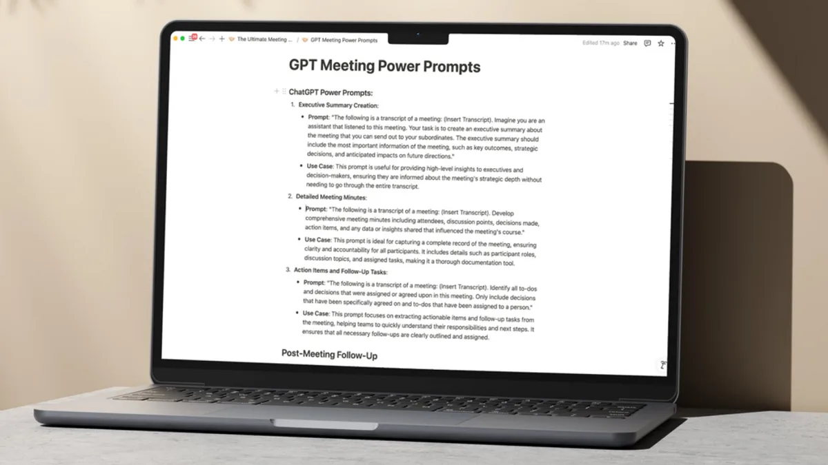 Free ChatGPT Prompts to Summarize, Follow-Up & Track Meetings Like a Pro