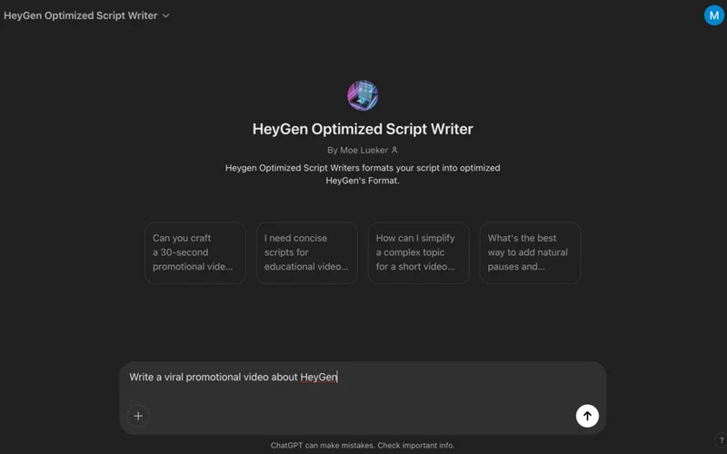 HeyGen Script Generator GPT