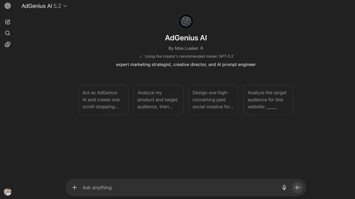 Marketing AI Expert (Custom GPT): Create Scroll-Stopping Ad Prompts in Minutes