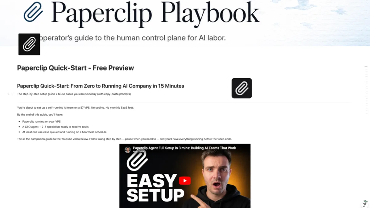 FREE Paperclip Quick-Start: Run an AI Dev Team on a $7 VPS in 15 Minutes