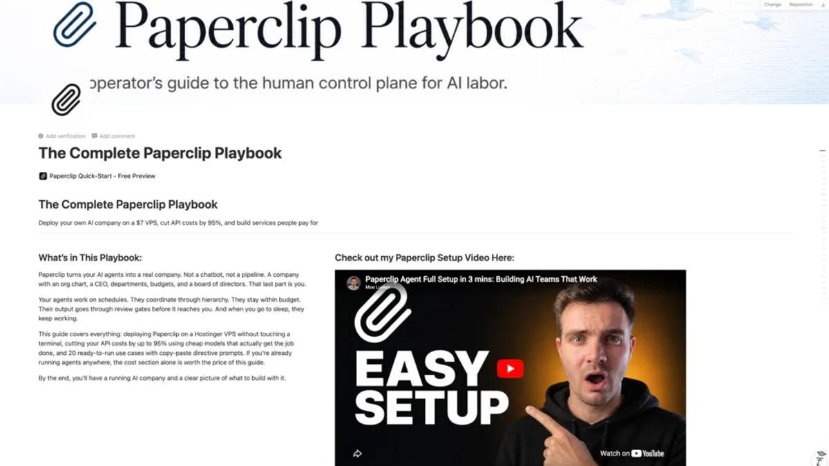 The Complete Paperclip Playbook: 20 AI Agent Use Cases + Cut API Costs 95%