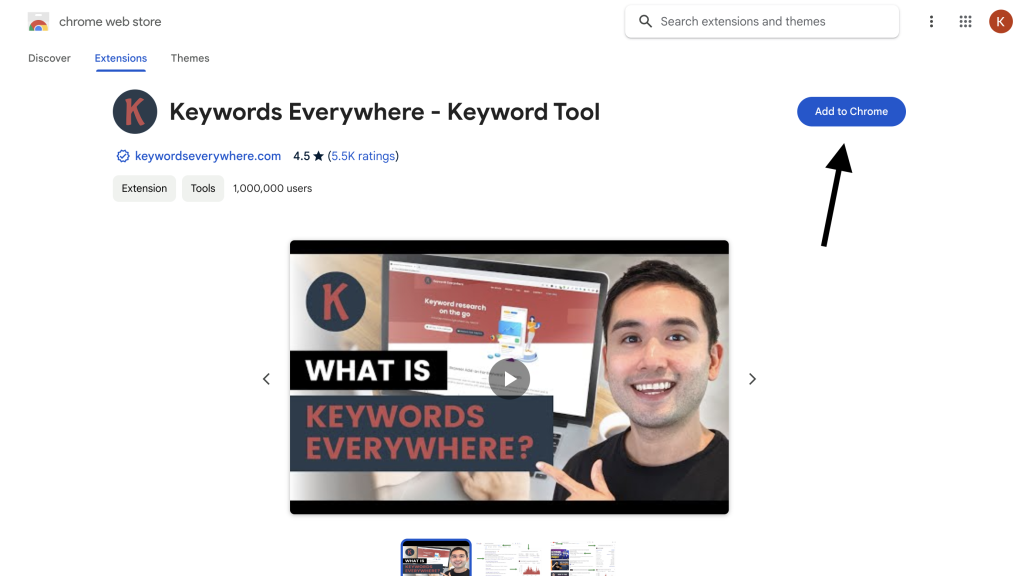 Add Keywords Everywhere Chrome Plugin