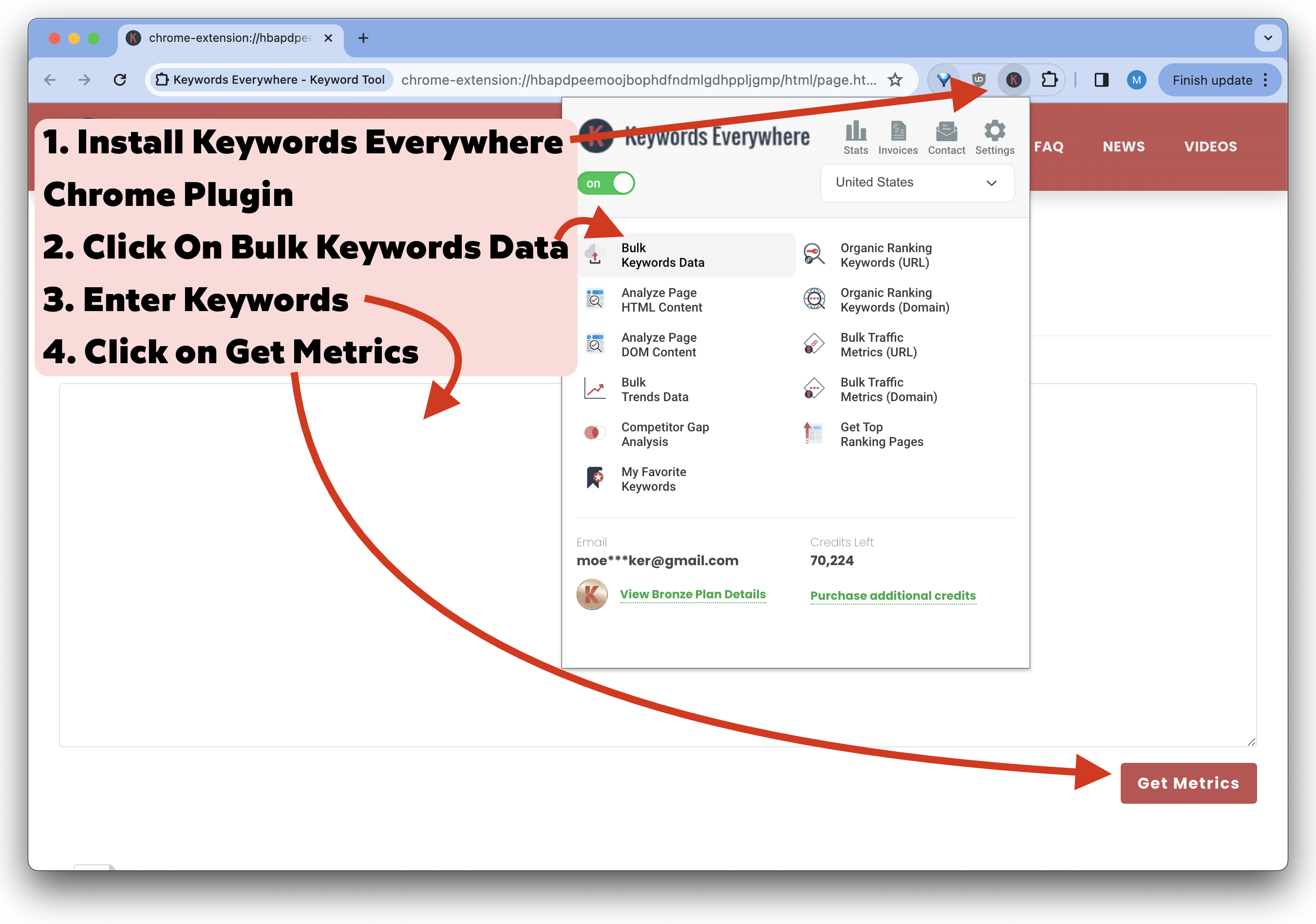 How to Get Bulk Keyword Data from Keywords Everywhere – Keyword Ranking Checker